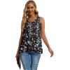 imageIWOLLENCE Womens Summer Tank Tops Sleeveless Chiffon Double Layers Blouse Loose Round Neck Casual Shirts21 Black Butterfly