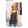 imageIWOLLENCE Womens Summer Tank Tops Sleeveless Chiffon Double Layers Blouse Loose Round Neck Casual Shirts21 Black Butterfly