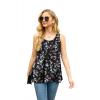 imageIWOLLENCE Womens Summer Tank Tops Sleeveless Chiffon Double Layers Blouse Loose Round Neck Casual Shirts21 Black Butterfly