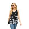 imageIWOLLENCE Womens Summer Tank Tops Sleeveless Chiffon Double Layers Blouse Loose Round Neck Casual Shirts22 Black Kapok