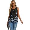 imageIWOLLENCE Womens Summer Tank Tops Sleeveless Chiffon Double Layers Blouse Loose Round Neck Casual Shirts22 Black Kapok