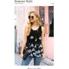 imageIWOLLENCE Womens Summer Tank Tops Sleeveless Chiffon Double Layers Blouse Loose Round Neck Casual Shirts22 Black Kapok