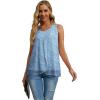 imageIWOLLENCE Womens Summer Tank Tops Sleeveless Chiffon Double Layers Blouse Loose Round Neck Casual Shirts23 Spotted Light Blue