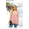 imageIWOLLENCE Womens Summer Tank Tops Sleeveless Chiffon Double Layers Blouse Loose Round Neck Casual Shirts24 Spotted Peach Pink