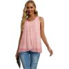imageIWOLLENCE Womens Summer Tank Tops Sleeveless Chiffon Double Layers Blouse Loose Round Neck Casual Shirts24 Spotted Peach Pink