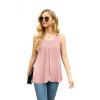 imageIWOLLENCE Womens Summer Tank Tops Sleeveless Chiffon Double Layers Blouse Loose Round Neck Casual Shirts24 Spotted Peach Pink
