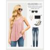imageIWOLLENCE Womens Summer Tank Tops Sleeveless Chiffon Double Layers Blouse Loose Round Neck Casual Shirts24 Spotted Peach Pink