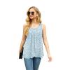 imageIWOLLENCE Womens Summer Tank Tops Sleeveless Chiffon Double Layers Blouse Loose Round Neck Casual Shirts26 White Flower
