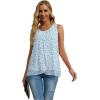 imageIWOLLENCE Womens Summer Tank Tops Sleeveless Chiffon Double Layers Blouse Loose Round Neck Casual Shirts26 White Flower