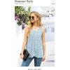 imageIWOLLENCE Womens Summer Tank Tops Sleeveless Chiffon Double Layers Blouse Loose Round Neck Casual Shirts26 White Flower