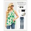 imageIWOLLENCE Womens Summer Tank Tops Sleeveless Chiffon Double Layers Blouse Loose Round Neck Casual Shirts28 White Clover