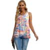 imageIWOLLENCE Womens Summer Tank Tops Sleeveless Chiffon Double Layers Blouse Loose Round Neck Casual Shirts30 Blue Lava