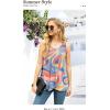 imageIWOLLENCE Womens Summer Tank Tops Sleeveless Chiffon Double Layers Blouse Loose Round Neck Casual Shirts30 Blue Lava