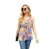 imageIWOLLENCE Womens Summer Tank Tops Sleeveless Chiffon Double Layers Blouse Loose Round Neck Casual Shirts30 Blue Lava