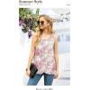 imageIWOLLENCE Womens Summer Tank Tops Sleeveless Chiffon Double Layers Blouse Loose Round Neck Casual Shirts31 White Peony