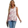 imageIWOLLENCE Womens Summer Tank Tops Sleeveless Chiffon Double Layers Blouse Loose Round Neck Casual Shirts31 White Peony
