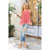 imageIWOLLENCE Womens Summer Tank Tops Sleeveless Chiffon Double Layers Blouse Loose Round Neck Casual Shirts45 Th Watermelon Red