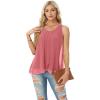 imageIWOLLENCE Womens Summer Tank Tops Sleeveless Chiffon Double Layers Blouse Loose Round Neck Casual Shirts45 Th Watermelon Red