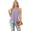 imageIWOLLENCE Womens Summer Tank Tops Sleeveless Chiffon Double Layers Blouse Loose Round Neck Casual Shirts46 Th Light Purple