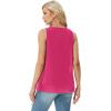 imageIWOLLENCE Womens Summer Tank Tops Sleeveless Chiffon Double Layers Blouse Loose Round Neck Casual Shirts47 Th Rose Red