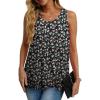 imageIWOLLENCE Womens Summer Tank Tops Sleeveless Chiffon Double Layers Blouse Loose Round Neck Casual Shirts27 Black Daffodil