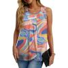 imageIWOLLENCE Womens Summer Tank Tops Sleeveless Chiffon Double Layers Blouse Loose Round Neck Casual Shirts30 Blue Lava