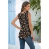 imageIWOLLENCE Womens Waffle Knit Tank Tops Casual Blouse Sleeveless Cute Twist Knot TunicFpblack Apricot Floral