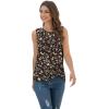 imageIWOLLENCE Womens Waffle Knit Tank Tops Casual Blouse Sleeveless Cute Twist Knot TunicFpblack Apricot Floral