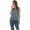 imageIWOLLENCE Womens Waffle Knit Tank Tops Casual Blouse Sleeveless Cute Twist Knot TunicFpblue White Floral