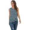 imageIWOLLENCE Womens Waffle Knit Tank Tops Casual Blouse Sleeveless Cute Twist Knot TunicFpblue White Floral
