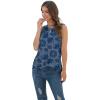 imageIWOLLENCE Womens Waffle Knit Tank Tops Casual Blouse Sleeveless Cute Twist Knot TunicFpnavy Ethnic Kerchief