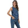 imageIWOLLENCE Womens Waffle Knit Tank Tops Casual Blouse Sleeveless Cute Twist Knot TunicFpnavy Ethnic Kerchief