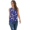 imageIWOLLENCE Womens Waffle Knit Tank Tops Casual Blouse Sleeveless Cute Twist Knot TunicFproyal Blue Floral