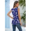 imageIWOLLENCE Womens Waffle Knit Tank Tops Casual Blouse Sleeveless Cute Twist Knot TunicFproyal Blue Floral