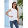 imageIWOLLENCE Womens Waffle Knit Tank Tops Casual Blouse Sleeveless Cute Twist Knot TunicWhite