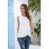 imageIWOLLENCE Womens Waffle Knit Tank Tops Casual Blouse Sleeveless Cute Twist Knot TunicWhite