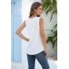 imageIWOLLENCE Womens Waffle Knit Tank Tops Casual Blouse Sleeveless Cute Twist Knot TunicWhite