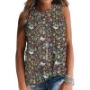 imageIWOLLENCE Womens Waffle Knit Tank Tops Casual Blouse Sleeveless Cute Twist Knot TunicFpblack Sloth