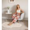 imageIWOLLENCE Women Flowy Loose Wide Leg Pant Summer Beach Casual Trousers high Waist Adjustable Knot Business Work Casual PantsColorful Geometry 02