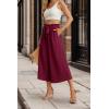 imageIWOLLENCE Women Flowy Loose Wide Leg Pant Summer Beach Casual Trousers high Waist Adjustable Knot Business Work Casual PantsWine Red