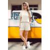 imageIWOLLENCE Womens 2 Piece Sets Summer Lounge Set Casual Short Sleeve Round Neck Tops and Elastic Waist Short Outfits TracksuitBeige