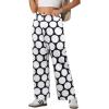 imageIWOLLENCE Womens Casual Loose Checkered Wide Leg Pants High Waist Straight Lounge Y2K Gingham Trousers SummerBcblack White Circle