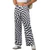 imageIWOLLENCE Womens Casual Loose Checkered Wide Leg Pants High Waist Straight Lounge Y2K Gingham Trousers SummerBpblack White Twisted