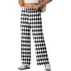 imageIWOLLENCE Womens Casual Loose Checkered Wide Leg Pants High Waist Straight Lounge Y2K Gingham Trousers SummerBrblack White Rhomboid