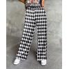 imageIWOLLENCE Womens Casual Loose Checkered Wide Leg Pants High Waist Straight Lounge Y2K Gingham Trousers SummerBrblack White Rhomboid