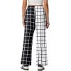 imageIWOLLENCE Womens Casual Loose Checkered Wide Leg Pants High Waist Straight Lounge Y2K Gingham Trousers SummerBwblack White Contrast