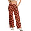 imageIWOLLENCE Womens Casual Loose Checkered Wide Leg Pants High Waist Straight Lounge Y2K Gingham Trousers SummerCdblack Orange Plaid