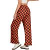 imageIWOLLENCE Womens Casual Loose Checkered Wide Leg Pants High Waist Straight Lounge Y2K Gingham Trousers SummerCdblack Orange Plaid