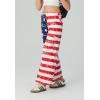 imageIWOLLENCE Womens Casual Loose Checkered Wide Leg Pants High Waist Straight Lounge Y2K Gingham Trousers SummerFlagred Blue