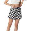 imageIWOLLENCE Womens Checkered Shorts Elastic Waist with Drawstring Plaid Short Pants Beach Summer with PocketsCdblack White
